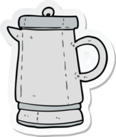 sticker of a cartoon old kettle png