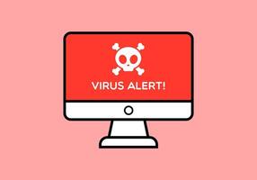 virus alerta computadora ilustración vector