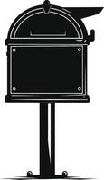 AI generated Silhouette mailbox black color only full vector