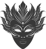 AI generated Silhouette Mask for the masquerade black color only vector