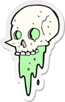 adesivo de um desenho bruto de caveira de halloween png