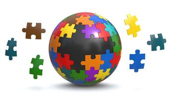 Colorful Puzzle Globe photo