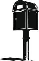 AI generated Silhouette mailbox black color only full vector