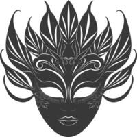 AI generated Silhouette Mask for the masquerade black color only vector