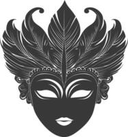 AI generated Silhouette Mask for the masquerade black color only vector