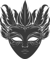 AI generated Silhouette Mask for the masquerade black color only vector