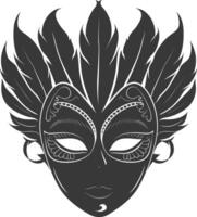 AI generated Silhouette Mask for the masquerade black color only vector