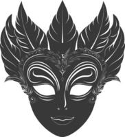 AI generated Silhouette Mask for the masquerade black color only vector