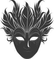 AI generated Silhouette Mask for the masquerade black color only vector