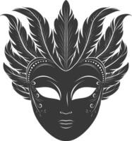 AI generated Silhouette Mask for the masquerade black color only vector