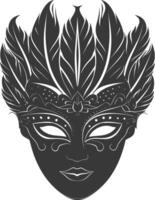 AI generated Silhouette Mask for the masquerade black color only vector