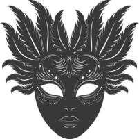 AI generated Silhouette Mask for the masquerade black color only vector