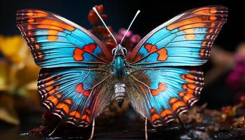 ai generado vibrante mariposa en naturaleza, exhibiendo belleza y fragilidad generado por ai foto