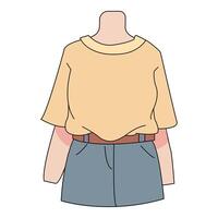 Clothes and accessories. Fashion female shirt and jacket, suit and skirt illustration vector