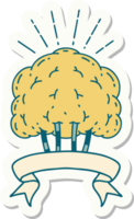 sticker of a tattoo style tree png