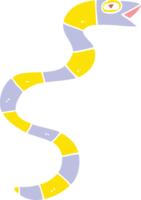 serpent de dessin animé de style plat couleur png