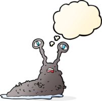 cartoon gross slug with thought bubble png