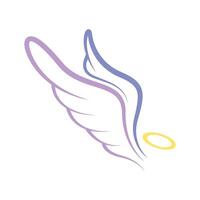 ángel alas logo icono diseño vector