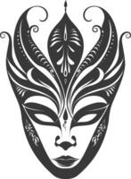AI generated Silhouette Mask for the masquerade black color only vector