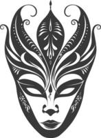 AI generated Silhouette Mask for the masquerade black color only vector