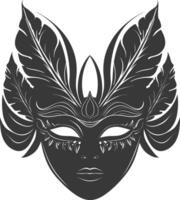 AI generated Silhouette Mask for the masquerade black color only vector