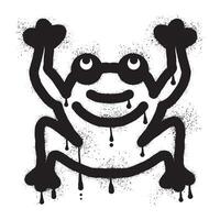 Frog jumping with black spray paint art vector