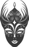 AI generated Silhouette Mask for the masquerade black color only vector