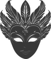 AI generated Silhouette Mask for the masquerade black color only vector