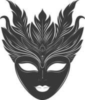 AI generated Silhouette Mask for the masquerade black color only vector