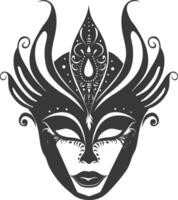 AI generated Silhouette Mask for the masquerade black color only vector