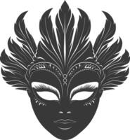 AI generated Silhouette Mask for the masquerade black color only vector