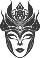 AI generated Silhouette Mask for the masquerade black color only vector