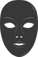 ai generado silueta máscara para el mascarada negro color solamente vector