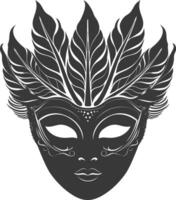 AI generated Silhouette Mask for the masquerade black color only vector