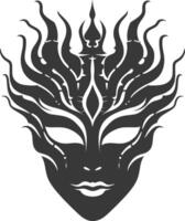 AI generated Silhouette Mask for the masquerade black color only vector