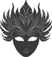 AI generated Silhouette Mask for the masquerade black color only vector