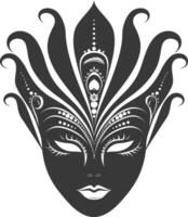AI generated Silhouette Mask for the masquerade black color only vector