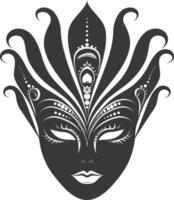 AI generated Silhouette Mask for the masquerade black color only vector