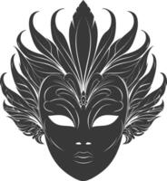 AI generated Silhouette Mask for the masquerade black color only vector