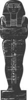 AI generated Silhouette ancient egypt sarcophagus black color only vector