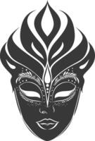 AI generated Silhouette Mask for the masquerade black color only vector