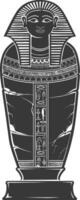 ai generado silueta antiguo Egipto sarcófago negro color solamente vector