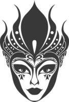 AI generated Silhouette Mask for the masquerade black color only vector