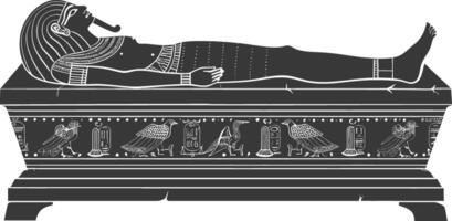 AI generated Silhouette ancient egypt sarcophagus black color only vector