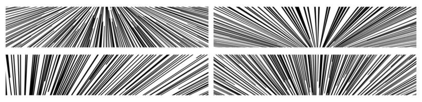 conjunto de líneas de velocidad de cómic aislado en el fondo vector