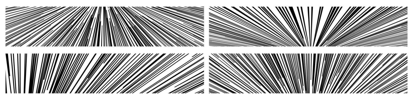 Comic book speed lines set isolated on background