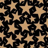 Stars pattern gold color on black background vector