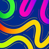 Abstract line color banner neon style vector