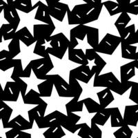 Stars pattern white color on black background vector