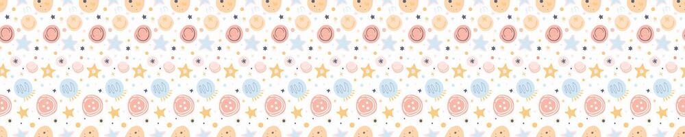 Baby seamless pattern cute boho style vector